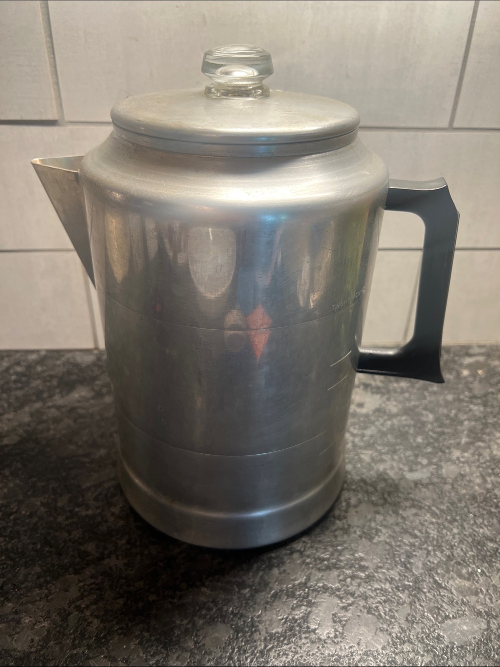20 cup COMET Aluminum Stovetop Percolator Coffee Pot - Silver. GREAT CONDITION